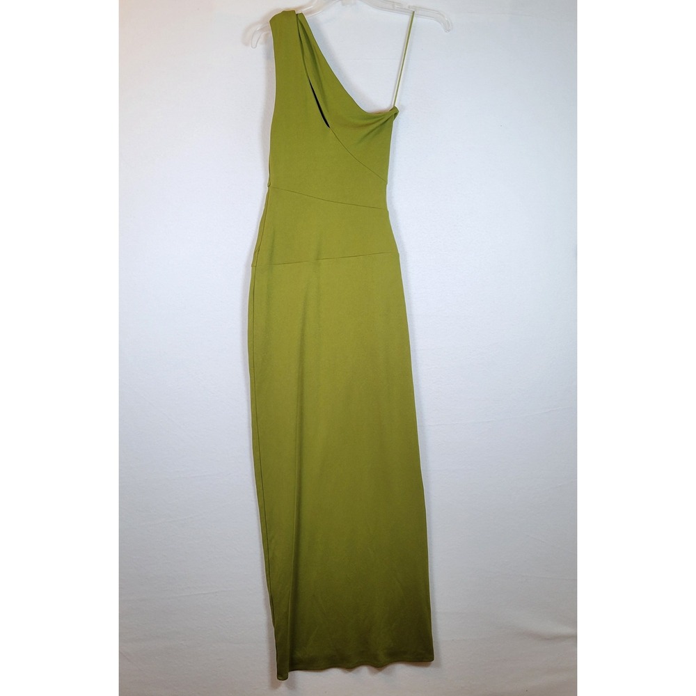 NICHOLAS Womens Kinley Green One Shoulder Ruched Knot Maxi Dress Size 0 Formal - Picture 4 of 12
